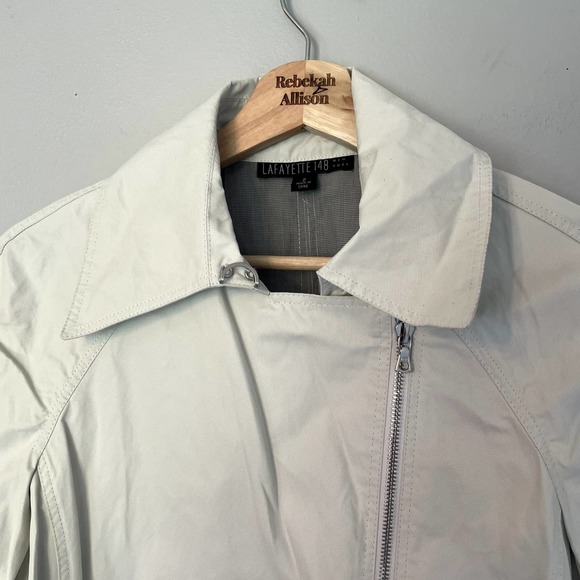 Lafayette 148 New York White Asymmetric Jacket in Women's Size 2 - Picture 6 of 13
